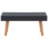 Gecheer Black Rectangular Outdoor Coffee Table PE Rattan & Powder-Coated Steel, 27.6 x 27.6 x 13.0 Inches, Eucalyptus Wood Accents, Patio Balcony Poolside Use view 2