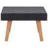 Gecheer Black Rectangular Outdoor Coffee Table PE Rattan & Powder-Coated Steel, 27.6 x 27.6 x 13.0 Inches, Eucalyptus Wood Accents, Patio Balcony Poolside Use view 3
