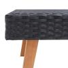 Gecheer Black Rectangular Outdoor Coffee Table PE Rattan & Powder-Coated Steel, 27.6 x 27.6 x 13.0 Inches, Eucalyptus Wood Accents, Patio Balcony Poolside Use view 4