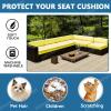 BEITUOPI Patio Sofa Cushion Covers Outdoor Cushion Cover Replacement Couch Chair Seat Cover Furniture Protector(Pp6,1PC_26X26X4INCH) view 4