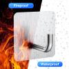 KRUI 8 Pcs Adhesive Wall Hooks for Emergency Fire Blankets, Heavy Duty Stainless Steel Wall Hanging Hooks Waterproof and Fireproof for Home Kitchen Bathroom Office view 3