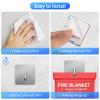 KRUI 8 Pcs Adhesive Wall Hooks for Emergency Fire Blankets, Heavy Duty Stainless Steel Wall Hanging Hooks Waterproof and Fireproof for Home Kitchen Bathroom Office view 4