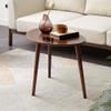 HomeLoft Basics (SINGLE) Center Table Low Table 100% Solid Oak Wood Top Plate Desk Pebble Shaped Natural Wooden Coffee Table Desk Work from Home Easy to Assemble, Walnut view 2