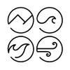 4 Element Metal Wall Decor | 19'' x 19'' x 0.05'' 4 Piece Element Themed Wall Decors in Dimensions | Living Room Bedroom Home and Office Wall Decoration Art (19''W x 19''H, Black) view 1