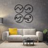 4 Element Metal Wall Decor | 19'' x 19'' x 0.05'' 4 Piece Element Themed Wall Decors in Dimensions | Living Room Bedroom Home and Office Wall Decoration Art (19''W x 19''H, Black) view 4