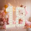 4FT Light Up Numbers, Marquee Numbers 4 Feet Tall Giant Number 18 Mosaic Big Number Sign for 18th Birthday Party Backdrop Anniversary Decorations, Pre-Cut Large Frame view 1