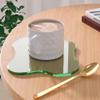 Acrylic Coaster Decorative Plates,Green Bar Drink Coaster, Clear Cloud Shape Coffee Cup Coaster, Perfect for Tabletop Protection and Accessories Display.(Green view 1