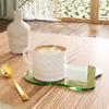 Acrylic Coaster Decorative Plates,Green Bar Drink Coaster, Clear Cloud Shape Coffee Cup Coaster, Perfect for Tabletop Protection and Accessories Display.(Green view 3