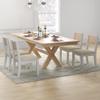 Westice Rattan Dining Chairs Set of 2, Farmhouse Natural Dining Room Chairs with Upholstered Cushion, Wood Armless Chairs for Kitchen/Restaurant, White view 2