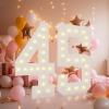 4FT Light Up Numbers, Marquee Numbers 4 Feet Tall Giant Number 45 Mosaic Big Number Sign for 45th Birthday Party Backdrop Anniversary Decorations, Pre-Cut Large Frame 45 view 1