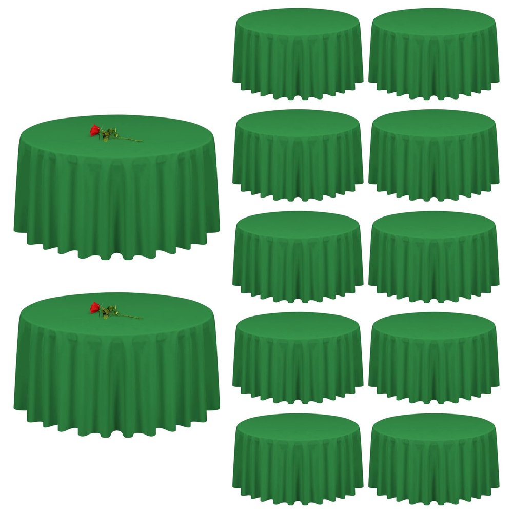 12 Pack Round Tablecloth 90 inch Green Table cloths for Round Tables,Stain and Wrinkle Resistant Washable Polyester Tablecloths Green Table Cloth Table 90 inchround Table Cloth for Wedding Party