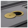 zktoermn Countertop Waste ChuteSwing Trash Can LidRound Recessed Counter Top CoverBrushed Surface Trash Grommetfor Office, Restaurant, Restroom(Gold,D-22cm) view 1