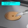 zktoermn Countertop Waste ChuteSwing Trash Can LidRound Recessed Counter Top CoverBrushed Surface Trash Grommetfor Office, Restaurant, Restroom(Gold,D-22cm) view 4