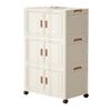 SPXMQSS Storage Boxes with Lids Large, Stacking Storage Boxes Front Opening, Foldable Storage Box Plastic Storage Bins whit Wheels for Bedrooms, Living Rooms, Kitchens view 1