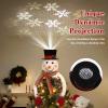 Lewondr Christmas Tree Topper Hat Projector, Snowman Hat Tree Topper with Snowflake Projector Light, Decorative Elf Hat Tree Topper for Xmas Tree New Year Holiday Party Winter Home Decoration, White view 2