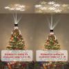Lewondr Christmas Tree Topper Hat Projector, Snowman Hat Tree Topper with Snowflake Projector Light, Decorative Elf Hat Tree Topper for Xmas Tree New Year Holiday Party Winter Home Decoration, White view 4