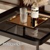 EKDJSN Nesting Square Coffee Table, Three-Dimensional Chassis and High and Low Stacking Nesting Table, Coffee Table Set of 2 with Drawer Storage, Can Bear About 100KG(27in+24in) view 4