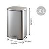 YUJUNDZSW Trash Cans 8/13 Gallon Heavy Duty Hands-Free Trash Can with Lid, Brushed Stainless Steel Commercial/Kitchen Step Trash Can, Soft Close Lid and Inner Bucket Kitchen Trashcan(30L) view 2