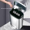 YUJUNDZSW Trash Cans 8/13 Gallon Heavy Duty Hands-Free Trash Can with Lid, Brushed Stainless Steel Commercial/Kitchen Step Trash Can, Soft Close Lid and Inner Bucket Kitchen Trashcan(30L) view 4