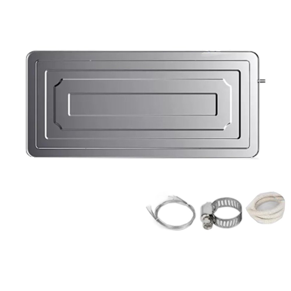 Drain Pan for Portable Ac Unit Stainless Steel Round Corner Thickened Air Conditioner Water Tray, with Drain Pipe, for Air Conditioner External Unit(840 * 330mm)