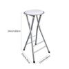 24/28inch Outdoor Folding Bar Stool, Portable Kitchen Breakfast High Chair, Counter Height Foldable Round Padded Seat for Adults(White,24inch/60cm) view 3