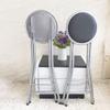 24/28inch Outdoor Folding Bar Stool, Portable Kitchen Breakfast High Chair, Counter Height Foldable Round Padded Seat for Adults(White,24inch/60cm) view 4
