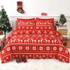 YIYEA Christmas Comforter Set, 7 Pieces Bed in a Bag, Christmas Bedding Sets with Comforter, Flat Sheet, Fitted Sheet, 2 Embroidered Pillowcases, and 2 Printed Pillowcases, King view 1