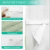 No Hook Cloth Fabric Shower Curtain with Snap in Liner, Modern Simple Stripes Waterproof Shower Curtains Set with See Through Top Window, Country Gradient Green Bath Curtains Shower 72"x78" view 3