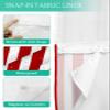 No Hook Fabric Shower Curtain with Snap in Liner, Simple Red Stripes Waterproof Shower Curtains Set with See Through Top Window, Striped Geometric Vertical Linens Modern Bath Curtains Shower 72"x72" view 3