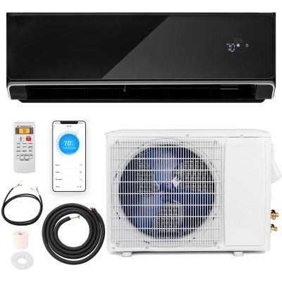 RELAX4LIFE Wifi Enabled Mini Split AC/Heating System, 12000BTU Ductless Air Conditioner & Heater w/Heat Pump, Remote, Cools up to 750 Sq.Ft, Installation Kit, 22 SEER2 208-230V Inverter Split AC Unit