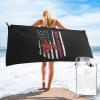 Byoblu American Flag Motocross Dirt Bike Beach Towel Absorbent Bath Towel Quick Dry Towel Oversized Super 31.5"X63" view 1
