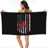 Byoblu American Flag Motocross Dirt Bike Beach Towel Absorbent Bath Towel Quick Dry Towel Oversized Super 31.5"X63" view 2