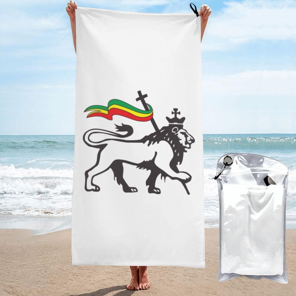 Byoblu Rasta Lion of Judah Beach Towel Absorbent Bath Towel Quick Dry Towel Oversized Super 27.5"X55"
