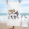 Byoblu Rasta Lion of Judah Beach Towel Absorbent Bath Towel Quick Dry Towel Oversized Super 27.5"X55" view 1