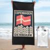 Byoblu Danish-Flag-Copenhagen-Denmark-Retro- Beach Towel Absorbent Bath Towel Quick Dry Towel Oversized Super 27.5"X55" view 1