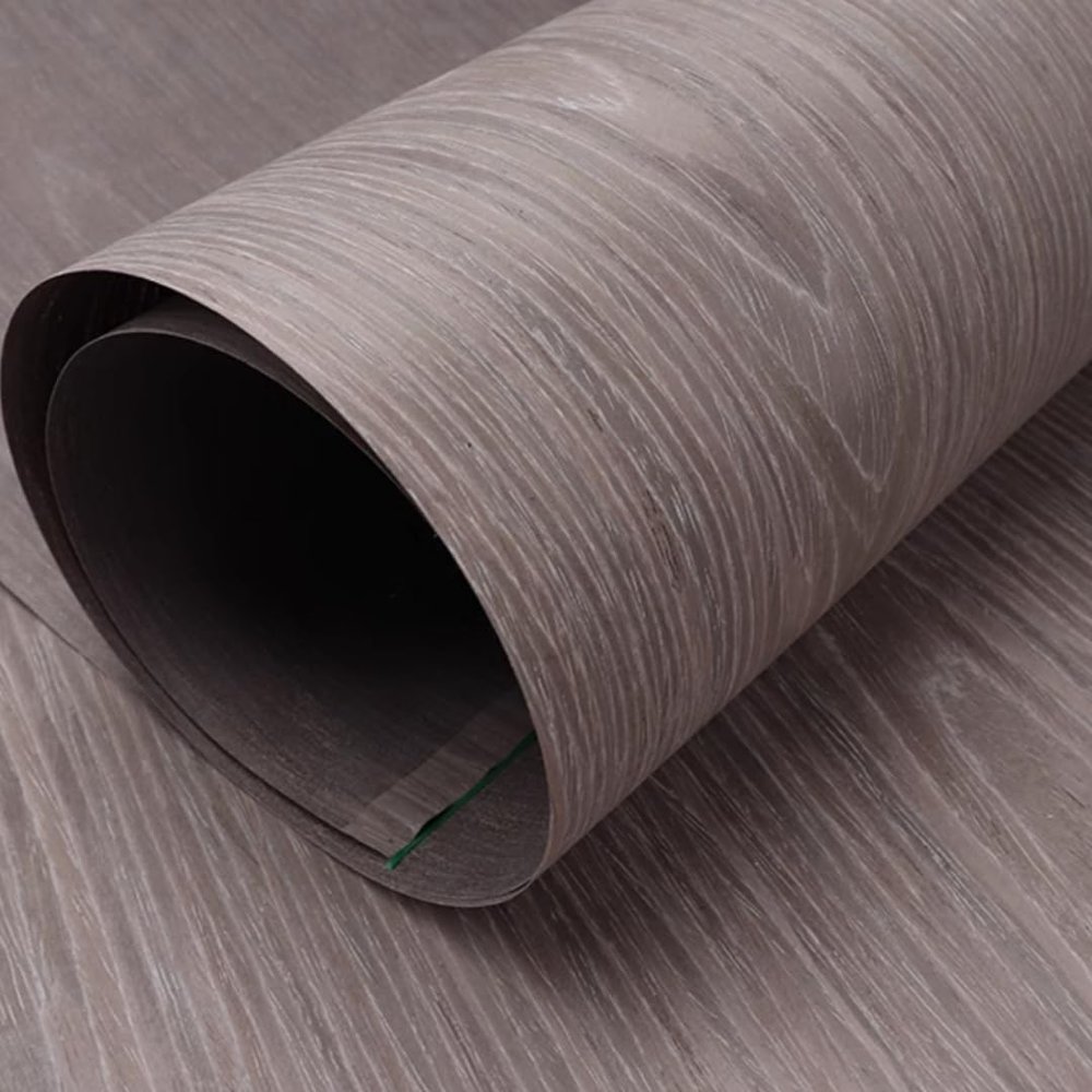Silver Oak Patterned Wood Veneer, 0.25mm Thick, 98x20.8inch(2.5x0.53meter) for Home Decor Furniture Veneer Wall Panels Auto Interiors Cabinet Doors Musical Instrument Finishes