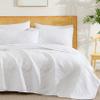 HLC.ME Lorenzo - 3 Piece Full Queen Size Quilt Set, Lightweight Queen Bedspread Coverlet Set (Full/Queen, White) view 1