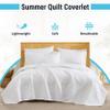HLC.ME Lorenzo - 3 Piece Full Queen Size Quilt Set, Lightweight Queen Bedspread Coverlet Set (Full/Queen, White) view 2