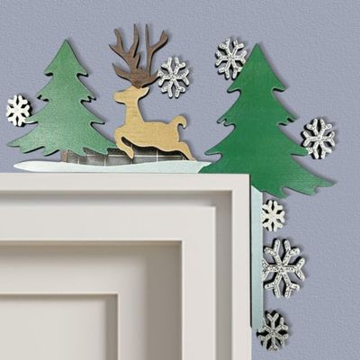 2025 New Metal Christmas Door Toppers Decor, Top Door Frame Corner Sign Decorations, Funny Holiday Home Frame Decor Party Ornament Windows Walls DIY Craft Christmas Wall Signs for Home Decor