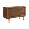 Signature Design by Ashley Lyncott Contemporary 2-Door Dining Server with Fixed Shelf and Felt-Lined Drawers, Light Brown view 1