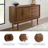 Signature Design by Ashley Lyncott Contemporary 2-Door Dining Server with Fixed Shelf and Felt-Lined Drawers, Light Brown view 4