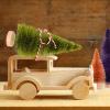 4PCS Artificial Mini Christmas Tree, Tabletop Small Fake Xmas Tree with Wooden Base for Home Winter Christmas Holiday Party Office Desktop Decoration (Orange) view 4
