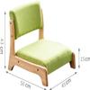 RhLLvJ Wooden Tatami Chair, Floor Chair with Upholstery, Lazy Susan, Meditation Floor Seat for Bay Window, Living Room, Bedroom(Orange Leather,Walnut) view 2