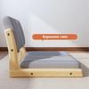RhLLvJ Wooden Tatami Chair, Floor Chair with Upholstery, Lazy Susan, Meditation Floor Seat for Bay Window, Living Room, Bedroom(Orange Leather,Walnut) view 4