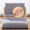RhLLvJ Portable Floor Chair, Japanese Style Legless Tatami Chair with Back Support, Window Lazy Backrest Chair, Meditation Floor Seating for Living Room Bedroom Balcony Chair with Cushion(Orange) view 4