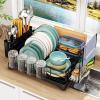 BMPAALN Dish Drying Rack,Large Dish Drying Rack Sink Caddy Kitchen Sink Organizer, Sponge Holder with Removable Drip Tray for Countertop Dish Soap Holder Dispenser Brush Holde,(C) view 3