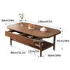 Modern Wood Coffee Table with Drawers, 2-Tier Rectangular Center Table for Living Room, Domestic Small Dining Table, Multifunctional Bedroom Leisure Table(Yellow,120cm) view 2