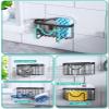 HapiRm Multifunctional Sponge Holder with Unique M-Shaped, Two Installation Methods Kitchen Sink Organizer, Rustproof Stainless Steel Sink Caddy -Black2-Pack view 2
