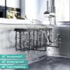 HapiRm Multifunctional Sponge Holder with Unique M-Shaped, Two Installation Methods Kitchen Sink Organizer, Rustproof Stainless Steel Sink Caddy -Black2-Pack view 4