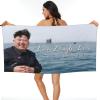 BYOBLU Kim Jong Un Flag Live Laugh Love Quote Beach Towel Absorbent Bath Towel Quick Dry Towel Oversized Super 31.5"X63" view 2